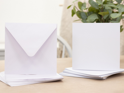 Crafter's Companion - 7"x 7" White Card & Envelopes 25pk