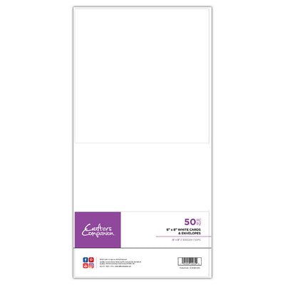 Crafter's Companion 8x 8 White Card & Envelopes - 50 Piece