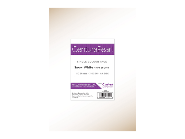 Crafter's Companion Centura Pearl Snow White Gold A4 Printable Card Pack - 50 Sheets