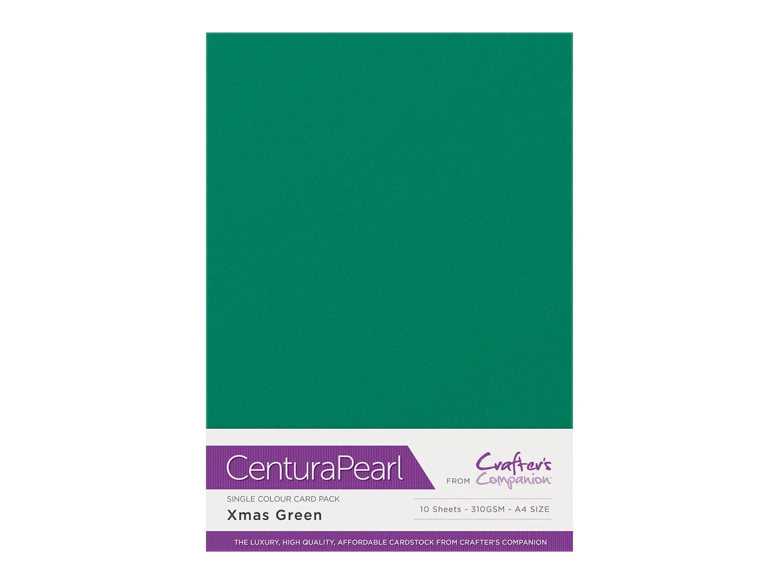 Crafter's Companion Centura Pearl Single Colour A4 10 Sheet Pack - Xmas Green