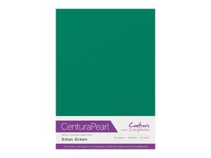 Crafter's Companion Centura Pearl Single Colour A4 10 Sheet Pack - Xmas Green