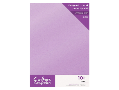 Crafter's Companion Glitter Card 10 Sheet Pack - Lilac
