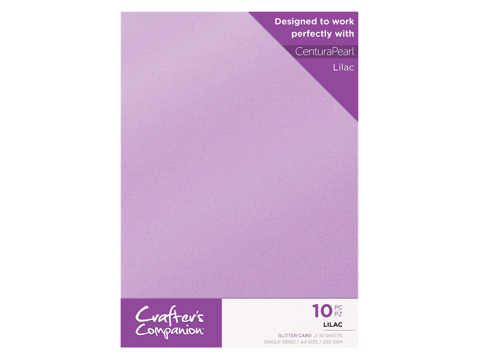 Crafter's Companion Glitter Card 10 Sheet Pack - Lilac
