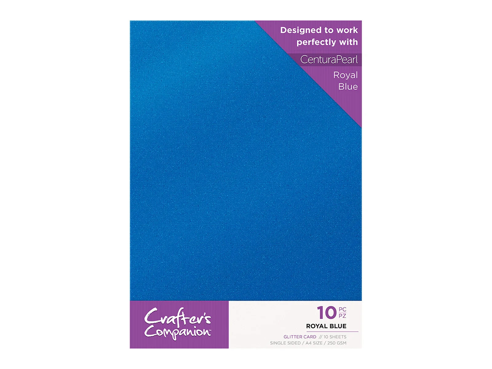 Crafters Companion - Glitter Card 10 Sheet Pack - Royal Blue