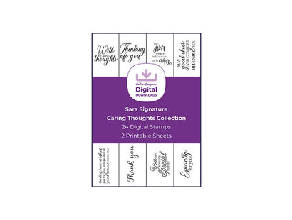 Sara Signature Caring Thoughts Collection - Digital Stamp Sheets - A4