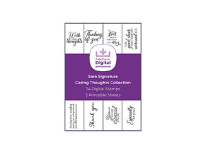 Sara Signature Caring Thoughts Collection - Digital Stamp Sheets - A4