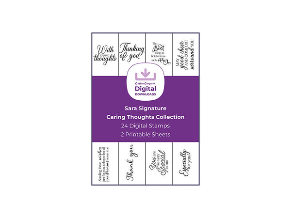 Sara Signature Caring Thoughts Collection - Digital Stamp Sheets - A4