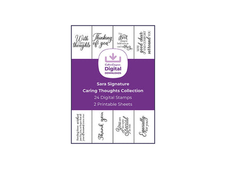Sara Signature Caring Thoughts Collection - Digital Stamp Sheets - 11" x 8.5"