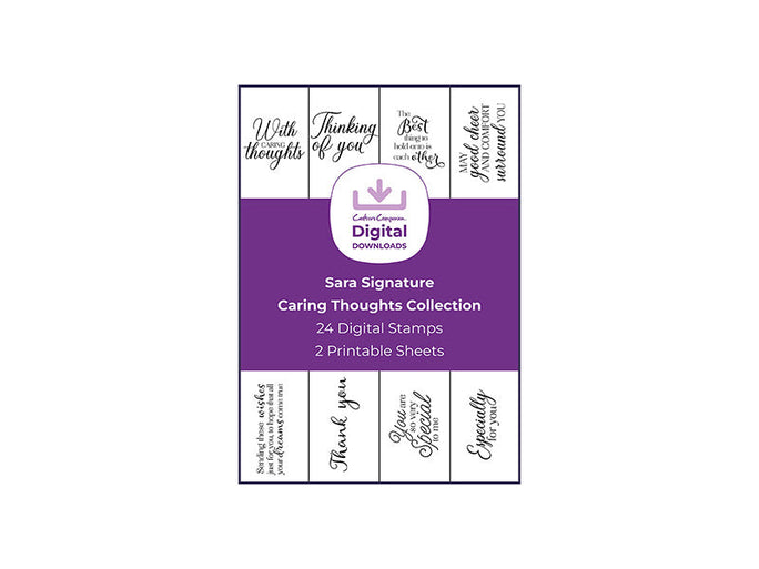Sara Signature Caring Thoughts Collection - Digital Stamp Sheets - 11" x 8.5"