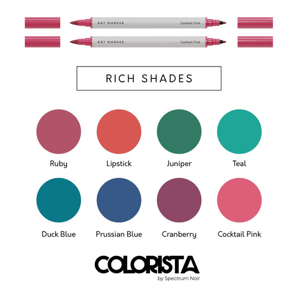 Colorista Art Marker 8pc Rich Shades