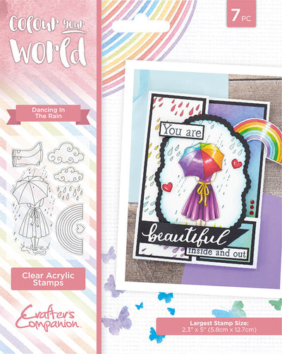 Colour Your World Clear Acrylic Stamp - Dancing in the rain