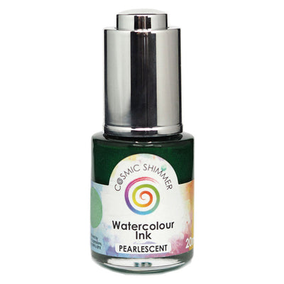 Cosmic Shimmer Pearlescent Watercolour Ink Holly Green 20ml