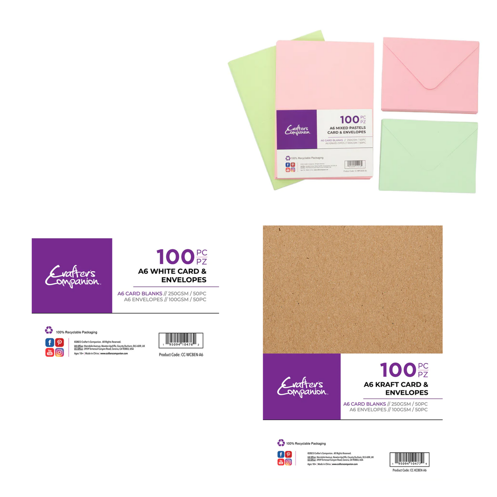 Crafter's Companion A6 Card & Envelopes Selection | Crafter's Companion US