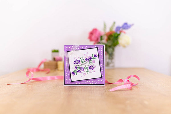 Crafters Companion - Photopolymer Stamp - 6x6 - Violet Roses