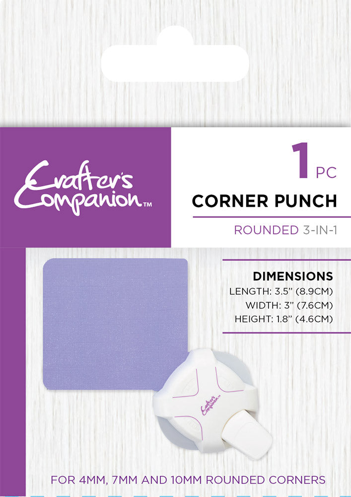 Crafters Companion 3 –In-1 - Rounded Corner Punch