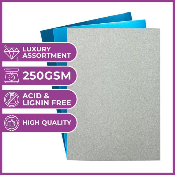 Crafter's Companion A4 Luxury Cardstock Pack - Ice Blue