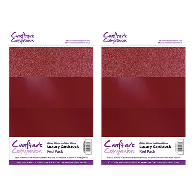 Crafter's Companion A4 Luxury Cardstock Pack - Red - 2 pack
