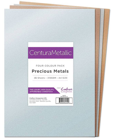 Crafter's Companion Centura Pearl Metallic A4 36 Sheet Pack - Precious Metals