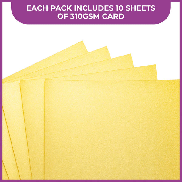 Crafter's Companion Centura Pearl Metallic A4 Single Colour 10 Sheet Pack - Pale Gold