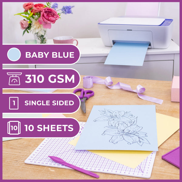 Crafter's Companion Centura Pearl Single Colour A4 10 Sheet Pack - Baby Blue