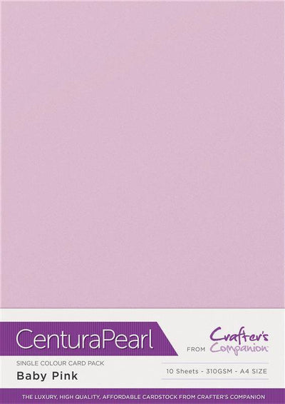 Crafter's Companion Centura Pearl Single Colour A4 10 Sheet Pack - Baby Pink