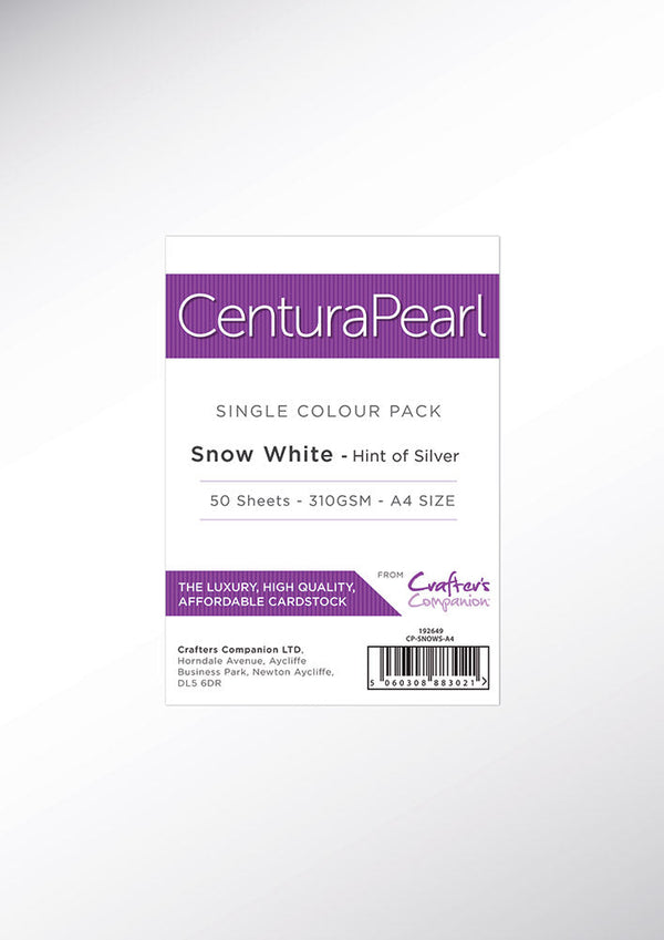 Crafter's Companion Centura Pearl Snow White Silver A4 Printable Card  -Crafter's Companion US
