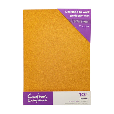 Crafter's Companion Glitter Card 10 Sheet Pack - Copper