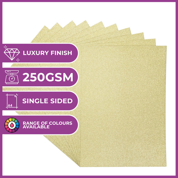 Crafter's Companion Glitter Card 10 Sheet Pack - Ivory