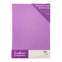 Crafter's Companion Glitter Card 10 Sheet Pack - Lilac