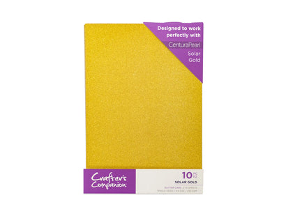Crafter's Companion Glitter Card 10 Sheet Pack - Solar Gold