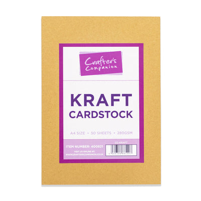 Crafters Companion Kraft Cardstock A4 - Pack of 50