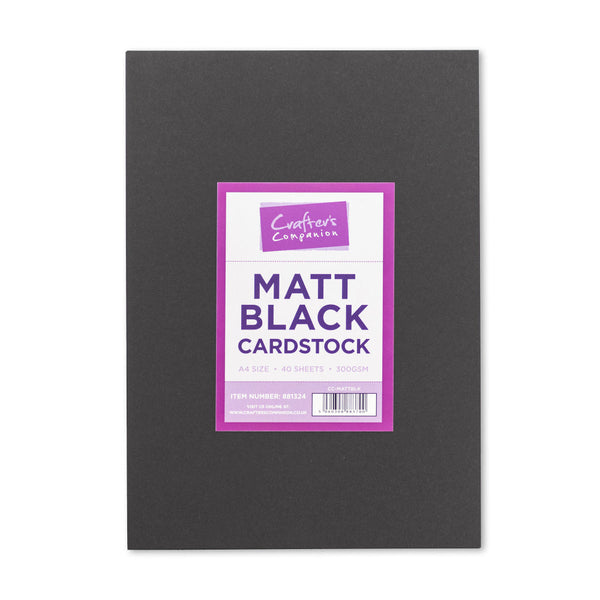 Crafter's Companion Matt Black A4 Cardstock - 40 Sheets -Crafter's