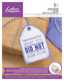 Crafter's Companion Sentiment Tag Clear Acrylic Stamp - Did Not Ask For