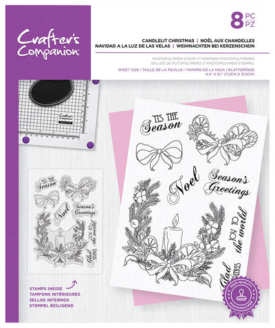 Crafters Companion Winter Floral A6 Photopolymer Stamp - Candlelit Christmas
