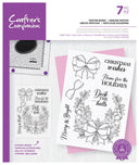 Crafters Companion Winter Floral A6 Photopolymer Stamp - Festive Bows