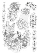 Crafters Companion Winter Floral A6 Photopolymer Stamp - Winter Roses