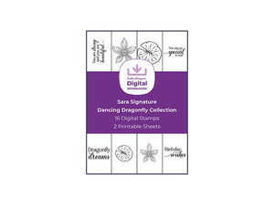 Sara Signature Dancing Dragonfly Collection - Digital Stamp Sheets - A4