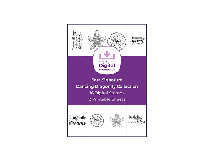 Sara Signature Dancing Dragonfly Collection - Digital Stamp Sheets - A4
