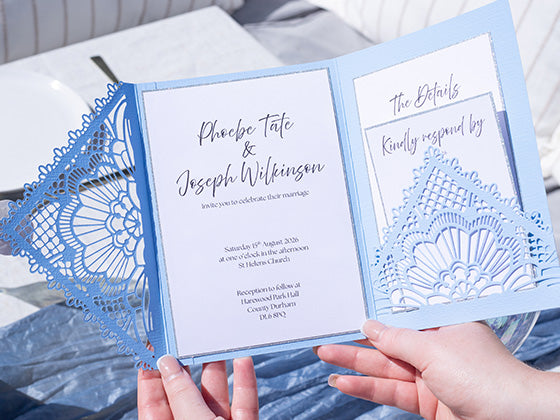 DIY Wedding Invitations with Vintage Lace Detail