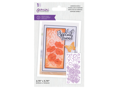 Gemini - 2.75 x 5.75" Embossing Folder - Anemone Swirls