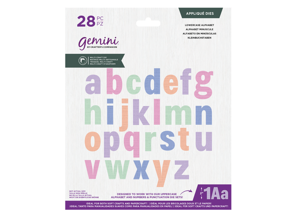 Gemini- Multi Craft Dies - Appliqué - Lowercase Alphabet