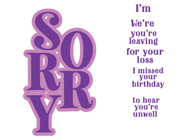 Gemini Floral Sentiment Stamp and Die - Sorry
