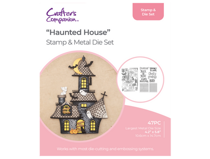 Gemini Shaped Card Base Stamp & Die - Haunted House