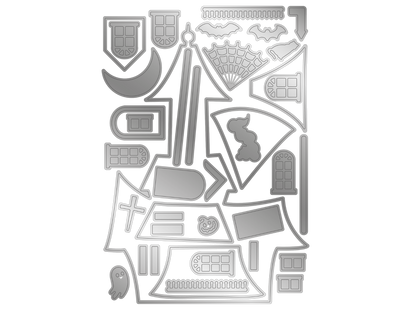 Gemini Shaped Card Base Stamp & Die - Haunted House