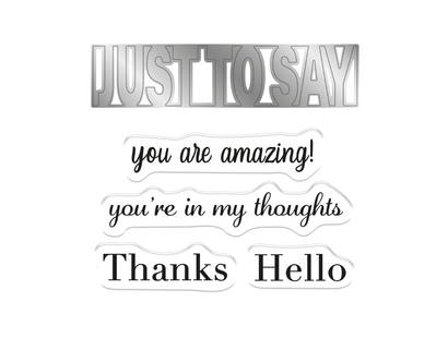 Gemini Word Cut In Stamp & Die- JUST TO SAY you are amazing