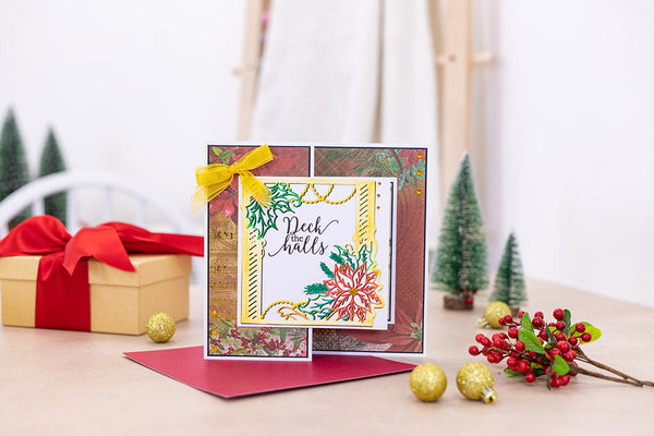 Gemini Christmas Frame Stamp and Die - Christmas Foliage