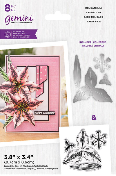 Gemini Decoupage Flower Stamp and Die - Delicate Lily