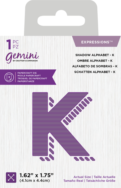 Gemini Expressions Die - Shadow Alphabet K