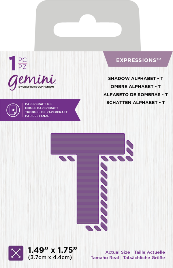 Gemini Expressions Die - Shadow Alphabet T