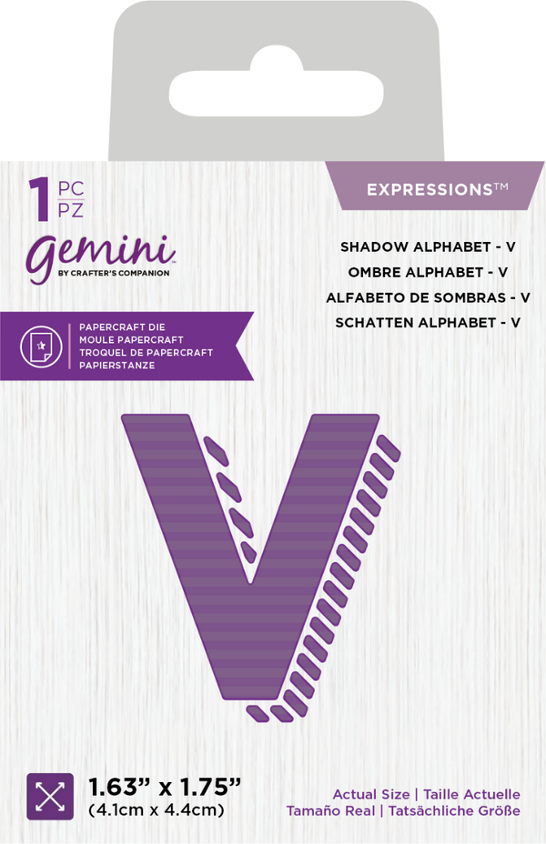 Gemini Expressions Die - Shadow Alphabet V